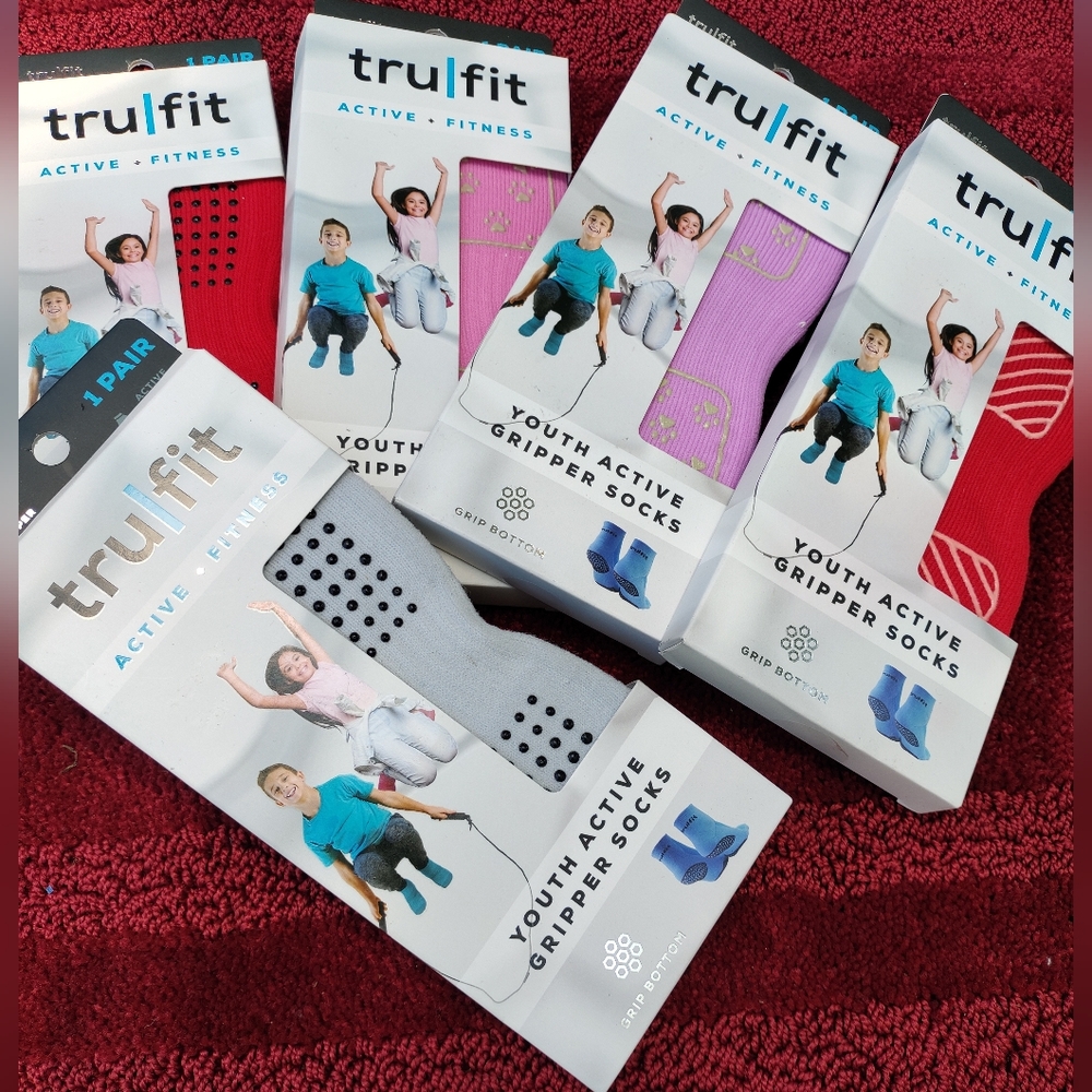 Youth Active Gripper Socks - Pink and Red